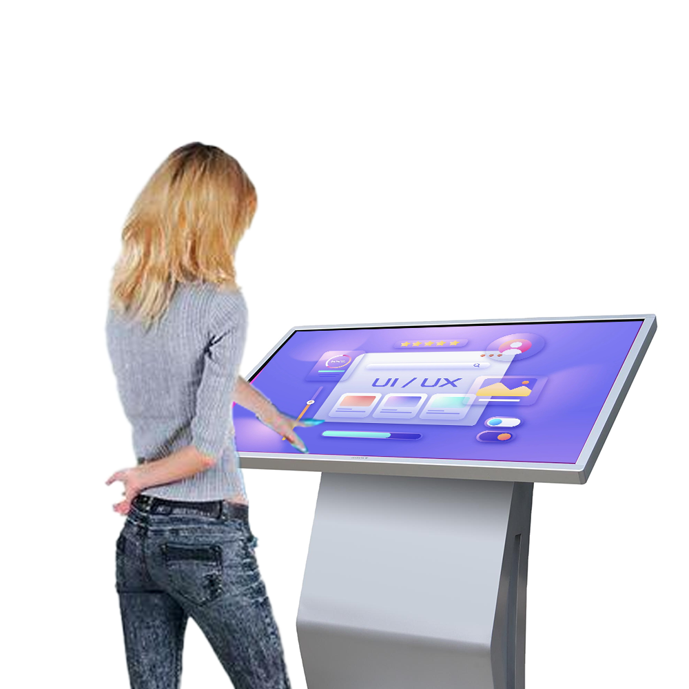 32-дюймовый горизонтальный сенсорный экран торгового центра Самопроверка Хд ЖК-рекламный киоск